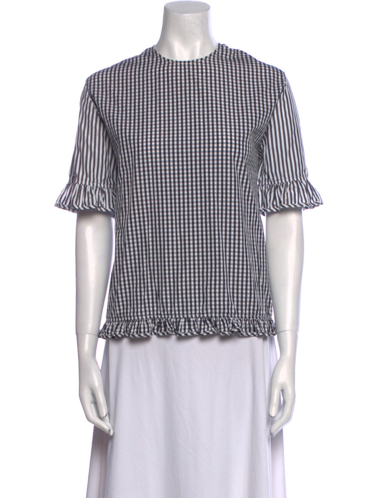 J.W. Anderson Plaid Print Crew Neck Blouse