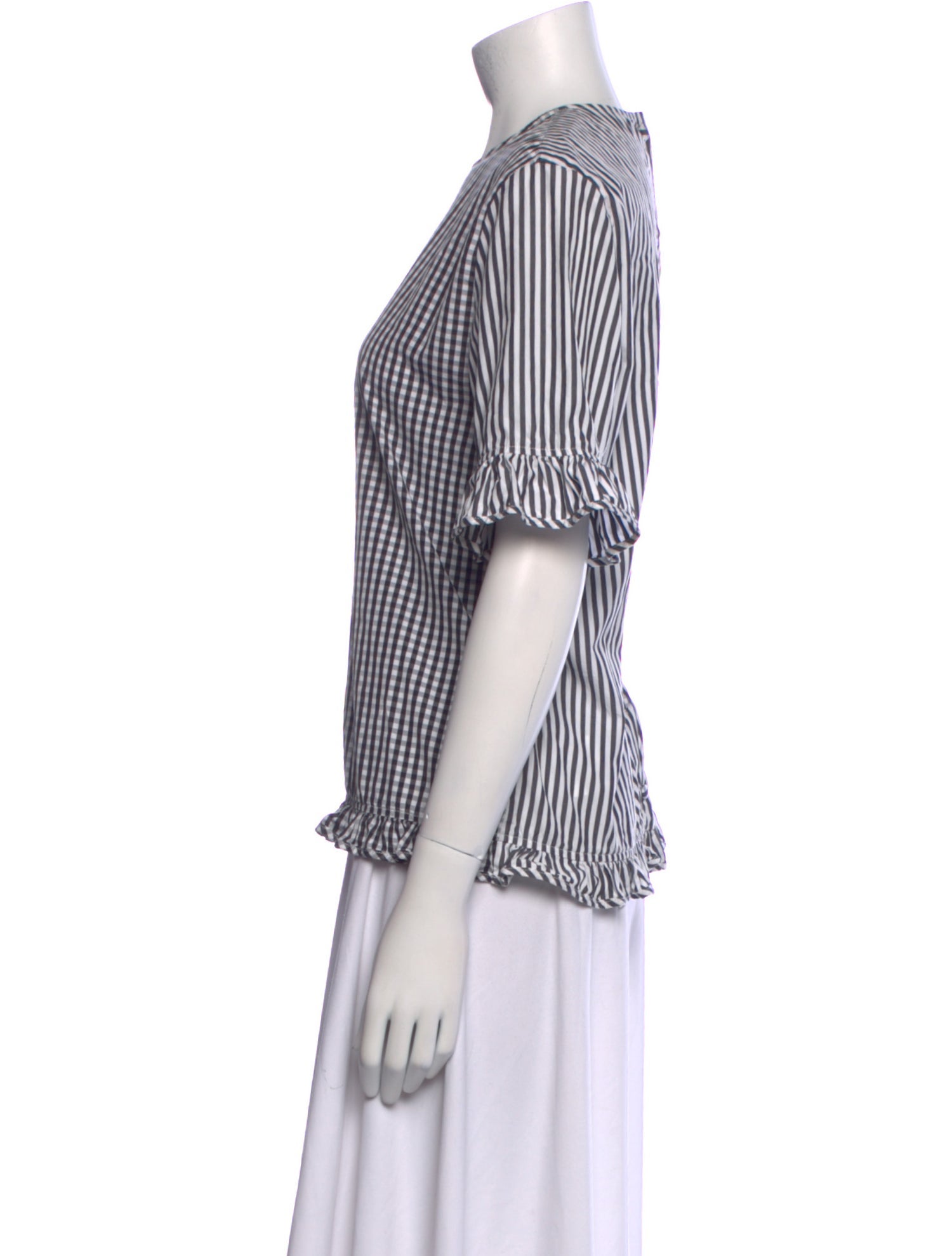 J.W. Anderson Plaid Print Crew Neck Blouse