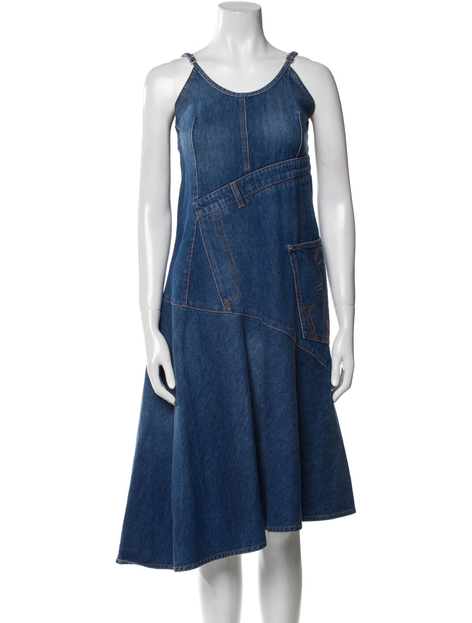 J.W. Anderson Scoop Neck Midi Length Dress