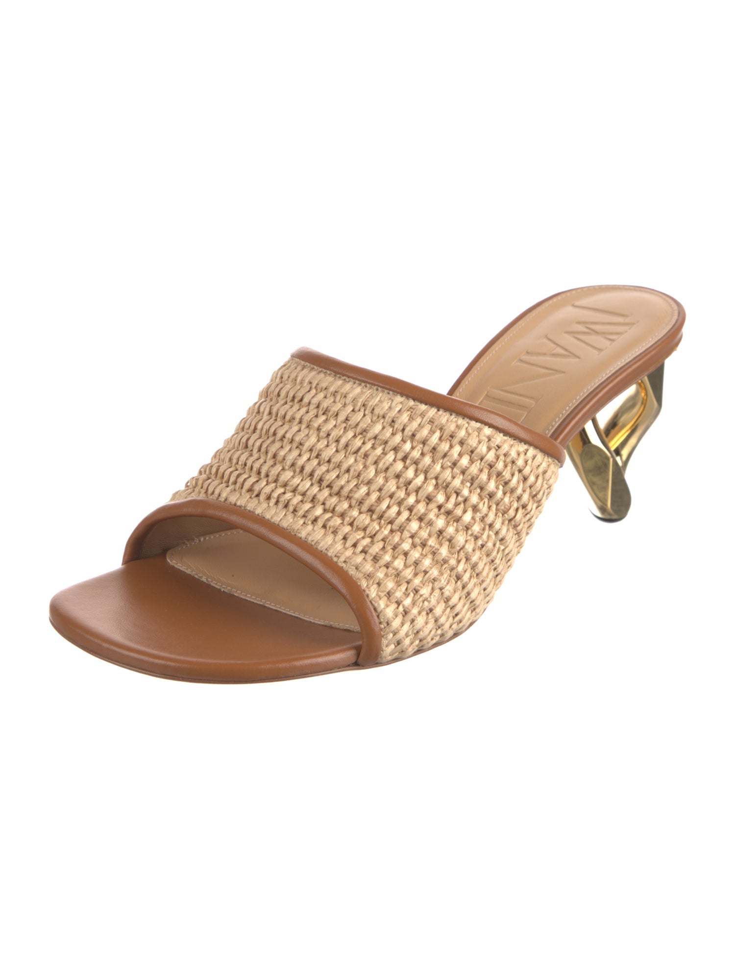 J.W. Anderson Leather Colorblock Pattern Slides