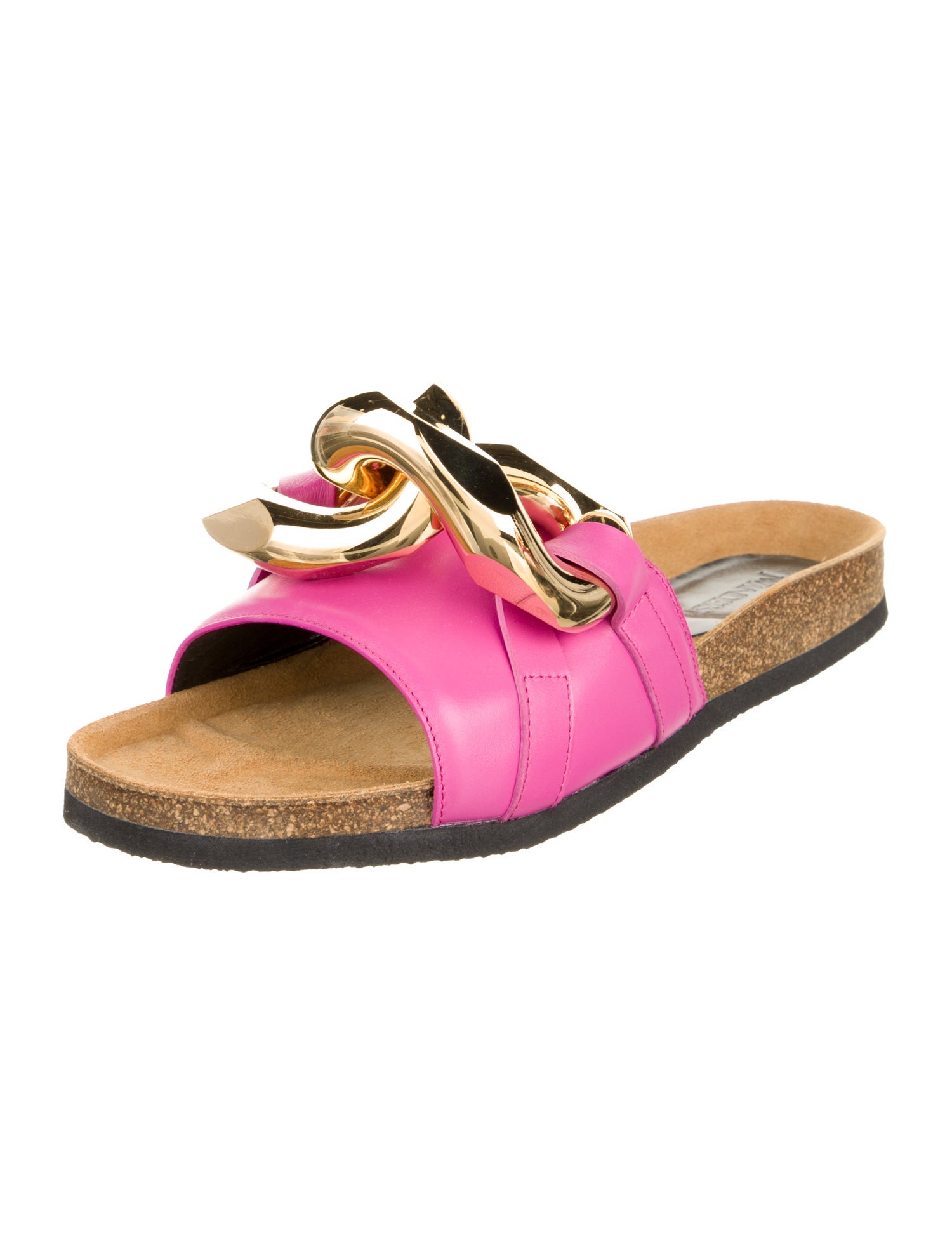 J.W. Anderson Leather Chain-Link Accents Slides