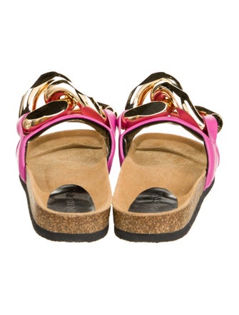 J.W. Anderson Leather Chain-Link Accents Slides