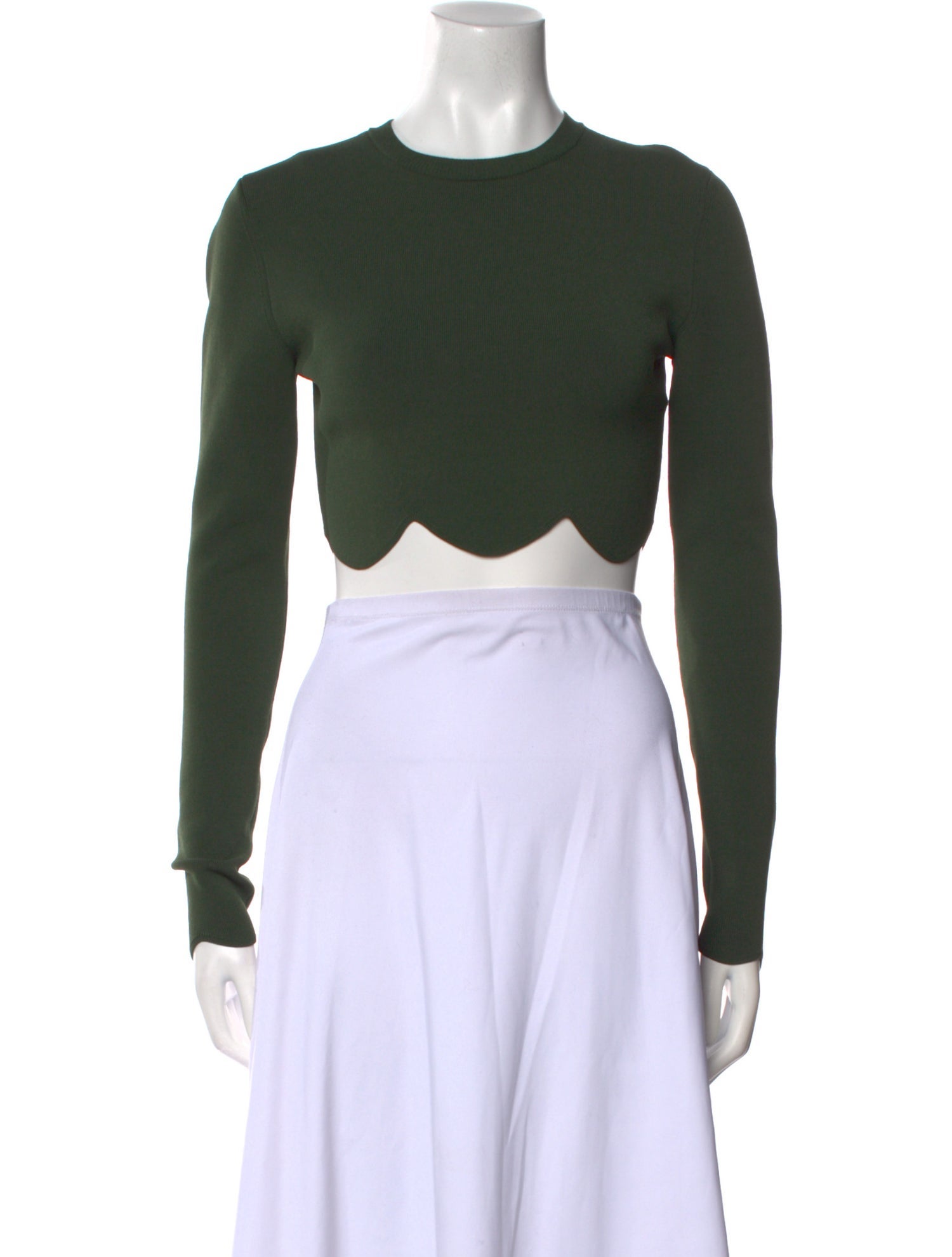 J.W. Anderson Crew Neck Long Sleeve Crop Top