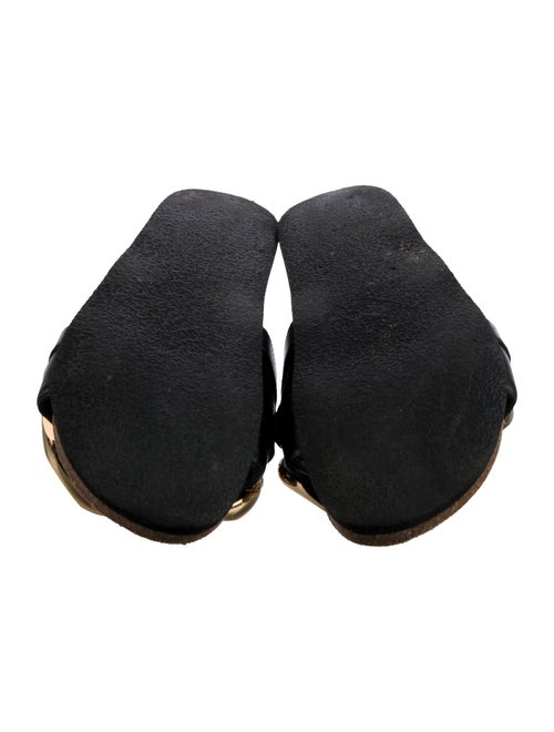 J.W. Anderson Leather Chain-Link Accents Slides