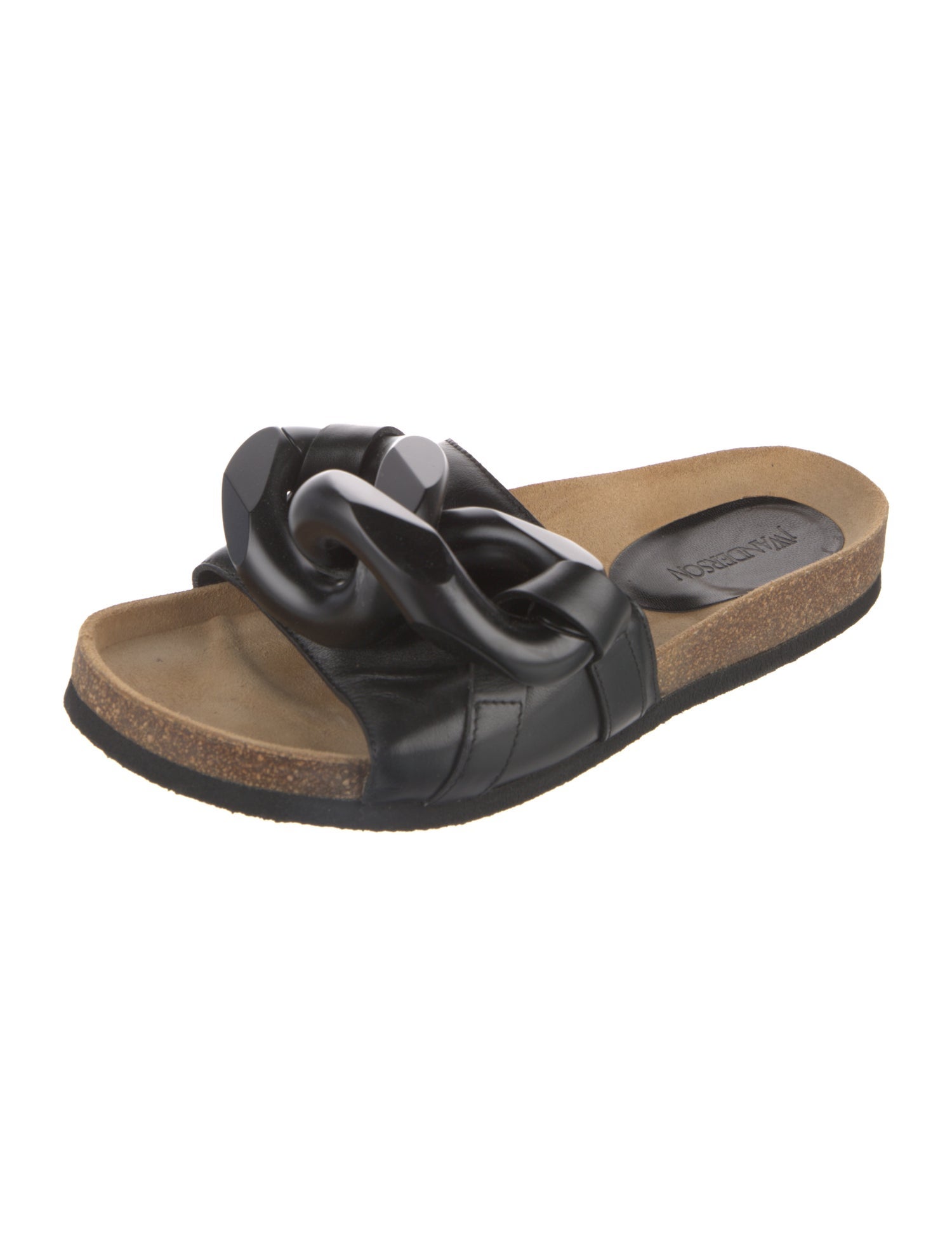 J.W. Anderson Leather Chain-Link Accents Slides