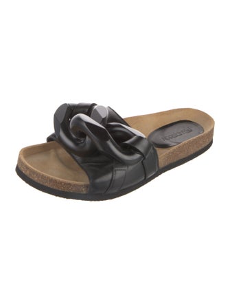 J.W. Anderson Leather Chain-Link Accents Slides