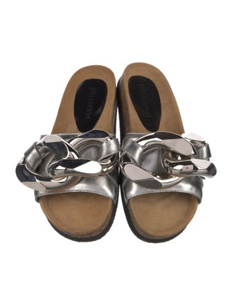 J.W. Anderson Leather Chain-Link Accents Slides