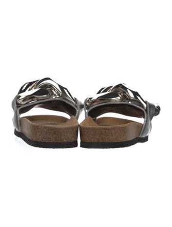 J.W. Anderson Leather Chain-Link Accents Slides