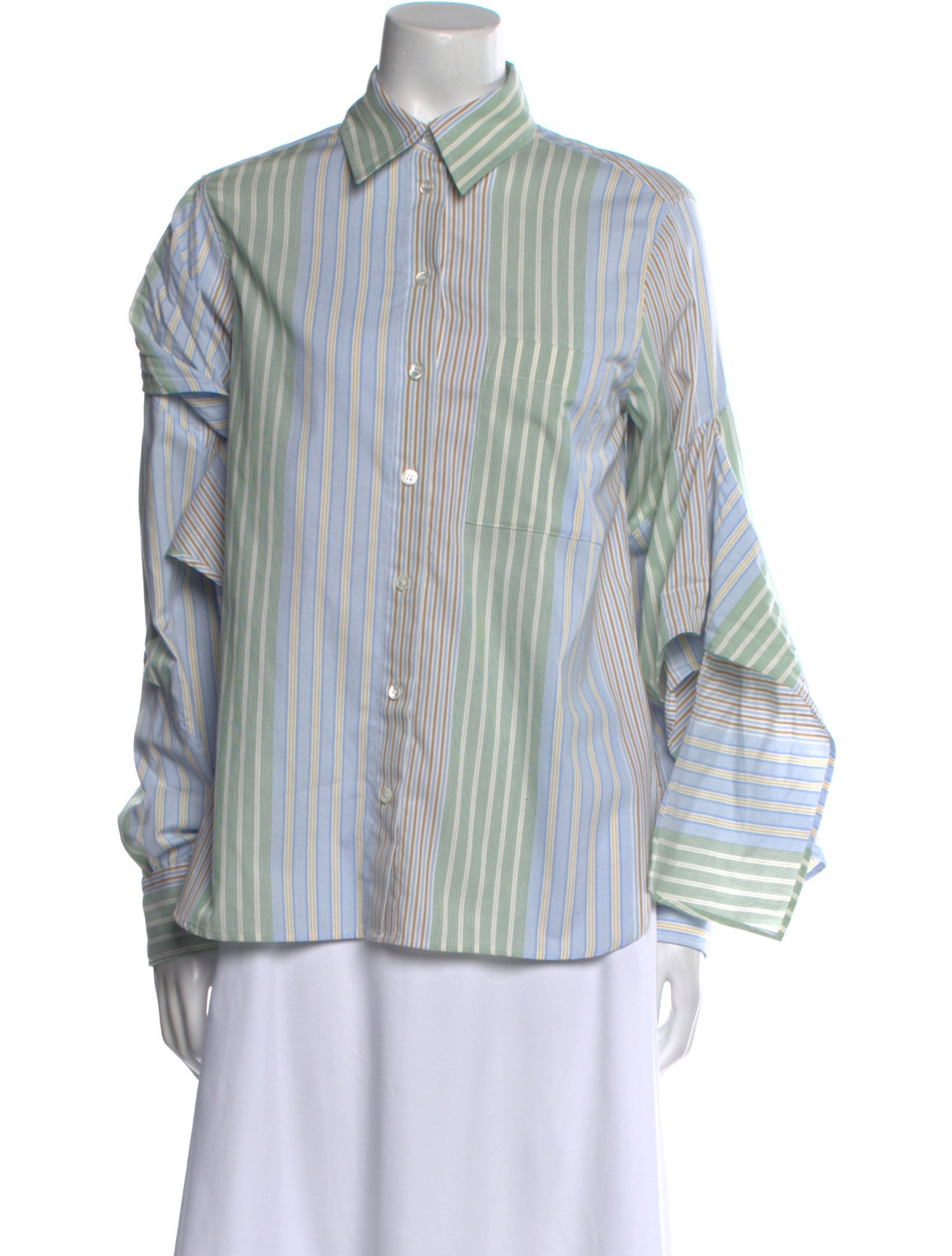 J.W. Anderson Striped Long Sleeve Button-Up Top