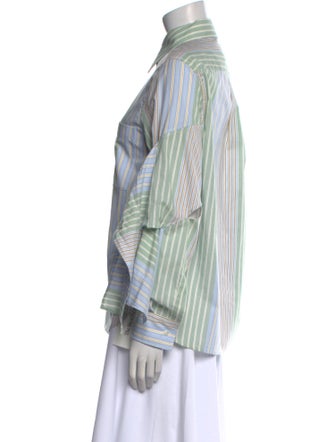 J.W. Anderson Striped Long Sleeve Button-Up Top