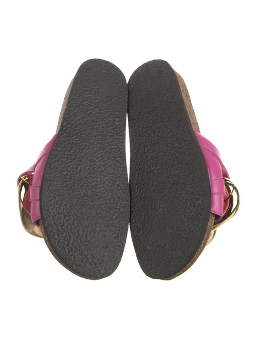 J.W. Anderson Leather Chain-Link Accents Slides
