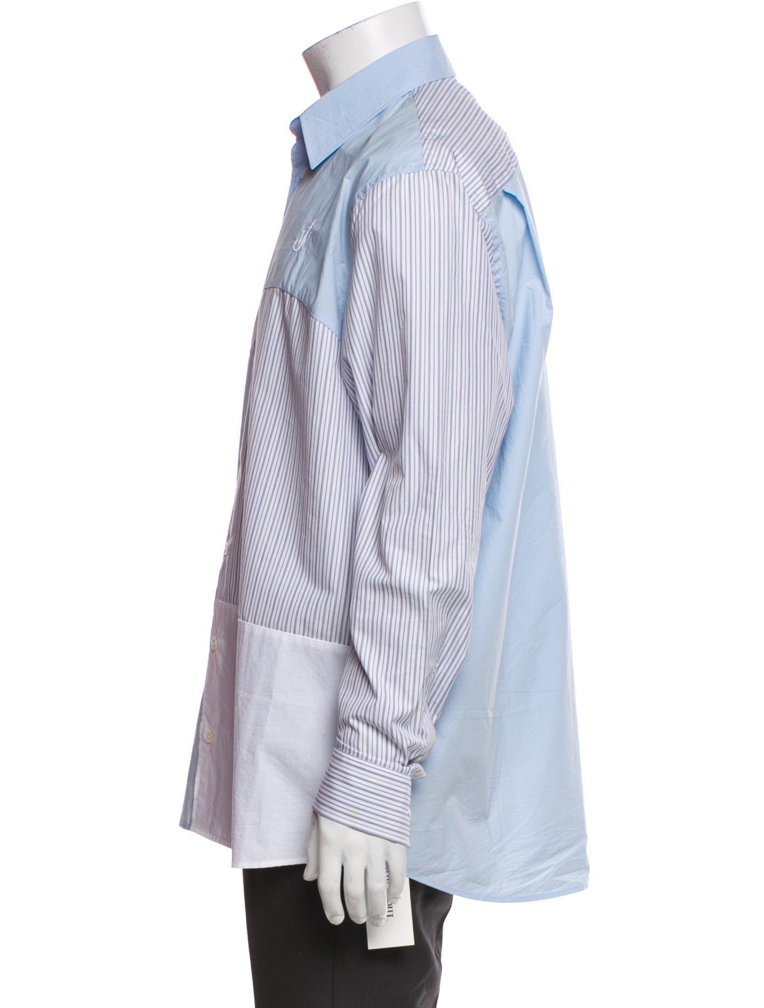 J.W. Anderson Colorblock Pattern Long Sleeve Dress Shirt