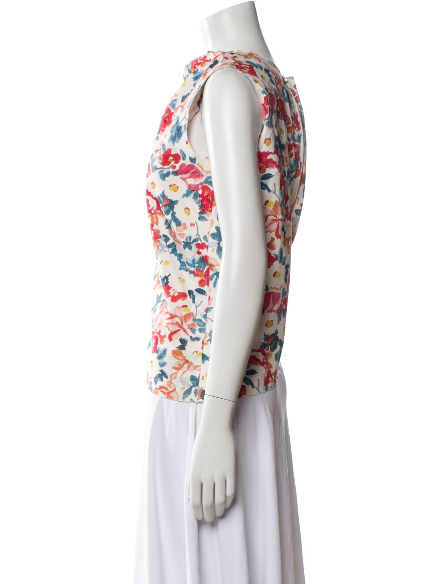 J.W. Anderson Floral Print Cowl Neck Crop Top