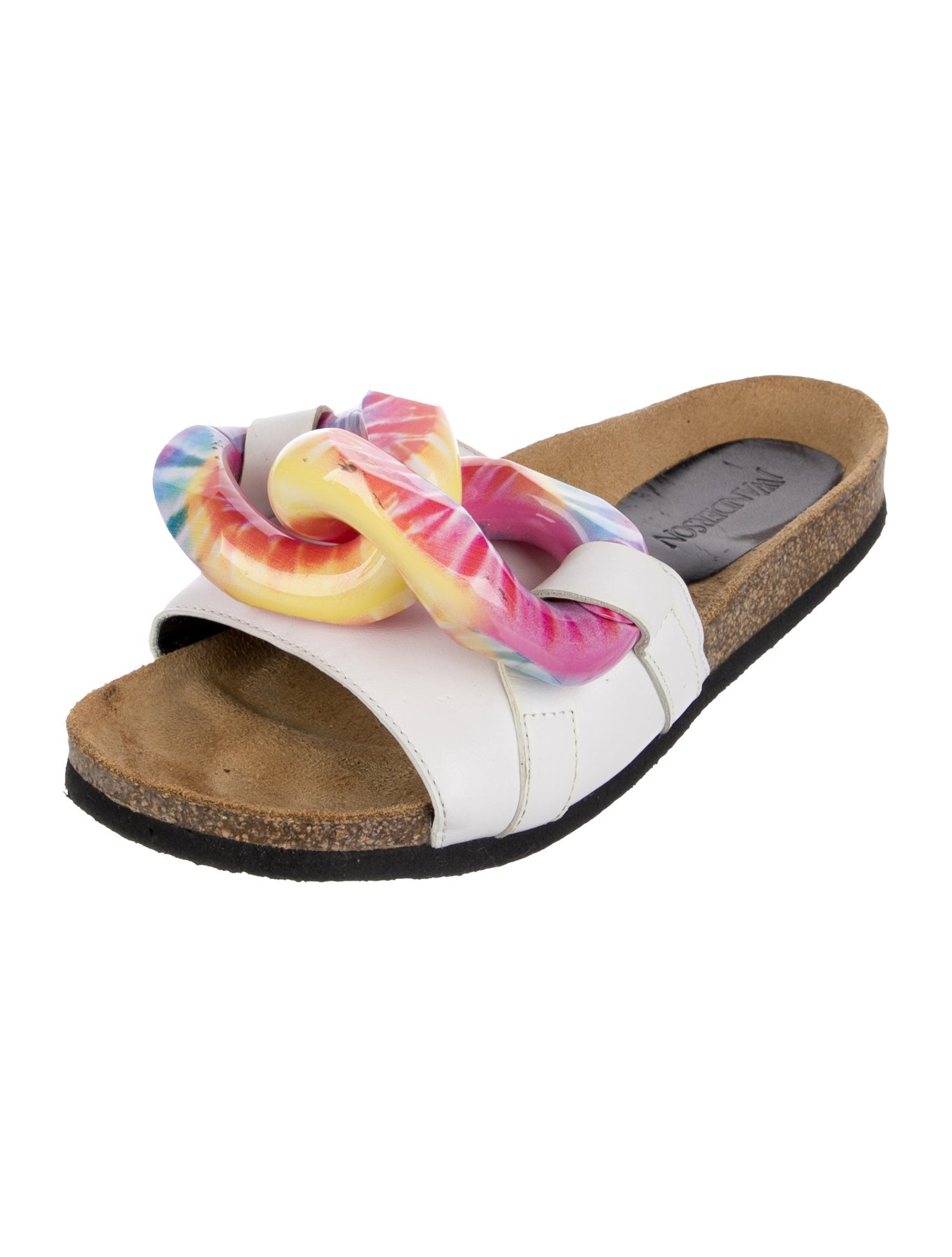 J.W. Anderson Leather Colorblock Pattern Slides