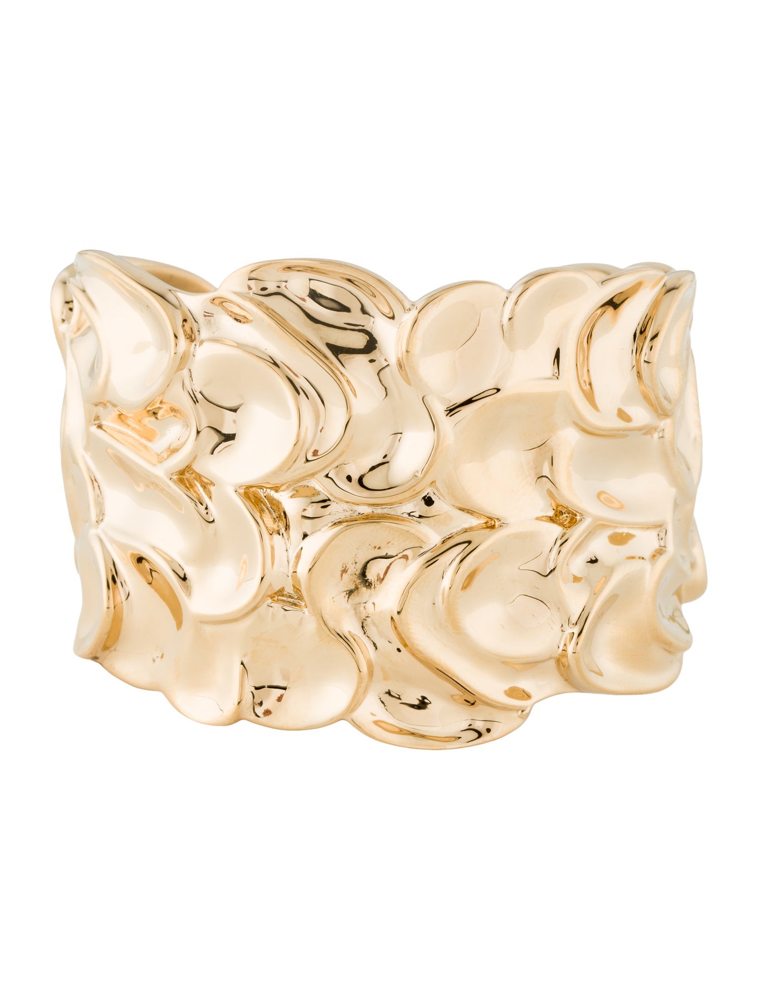 J.W. Anderson Gold Textured Cuff Bracelet
