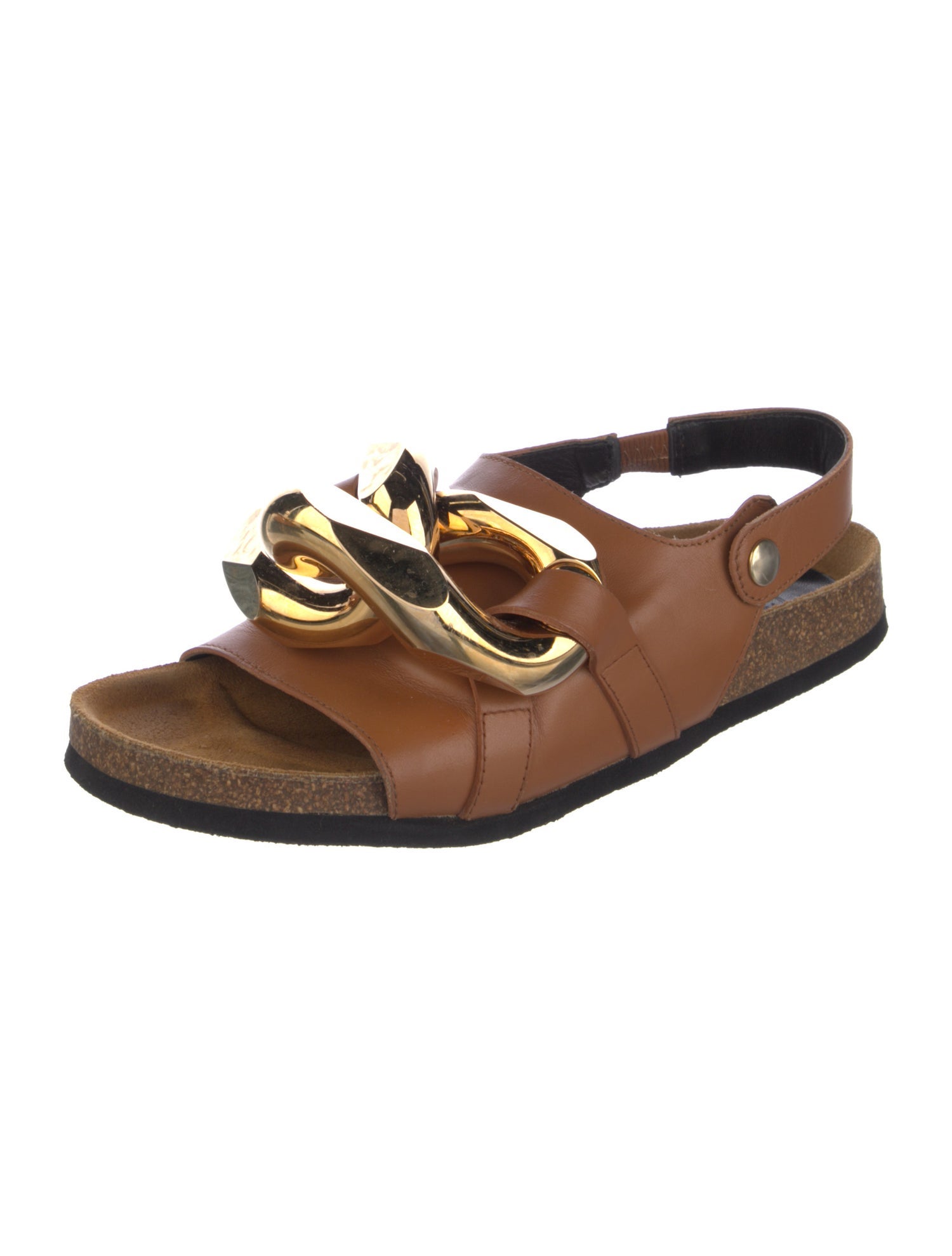 J.W. Anderson Leather Chain-Link Accents Slingback Sandals