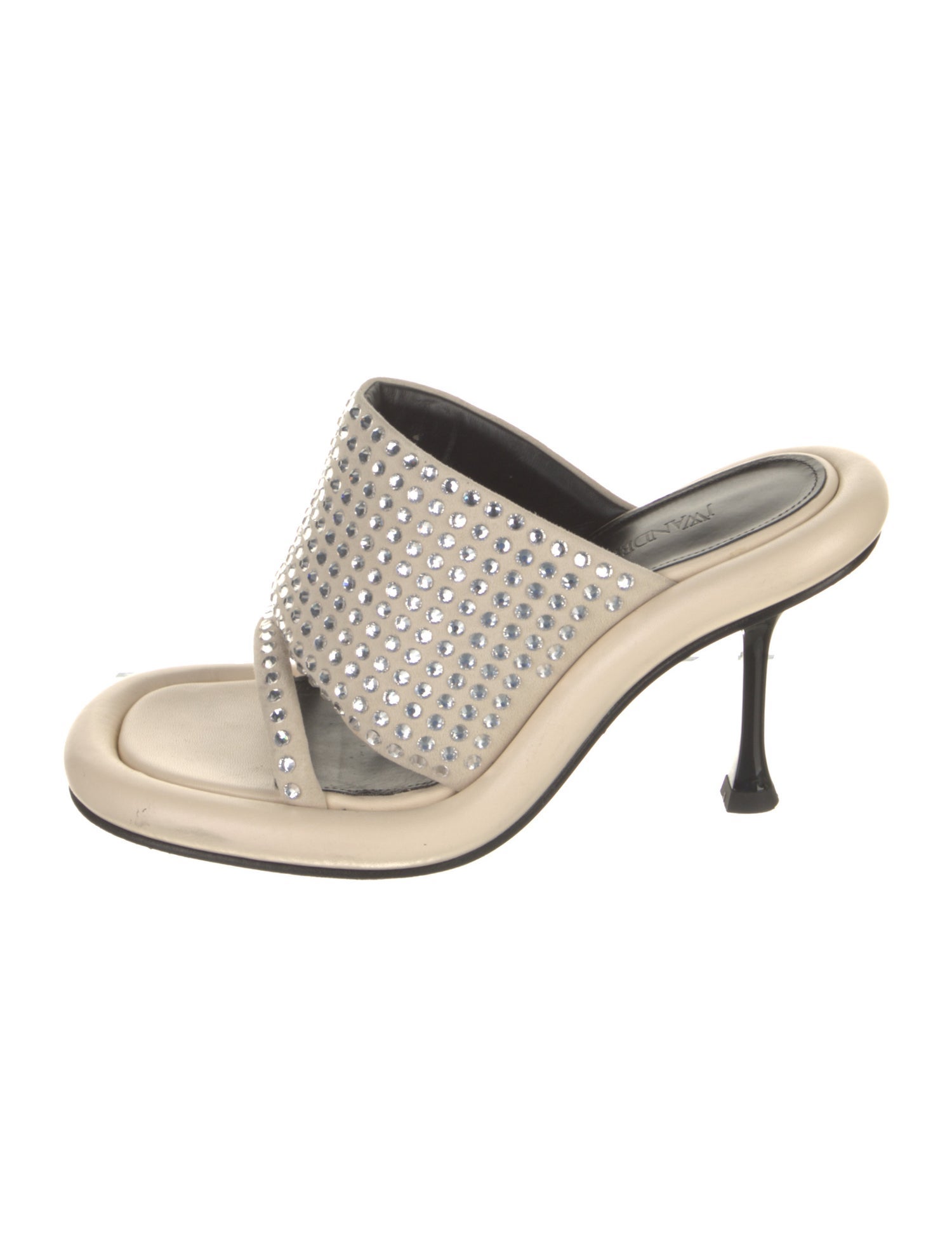 J.W. Anderson Leather Crystal Embellishments Slides