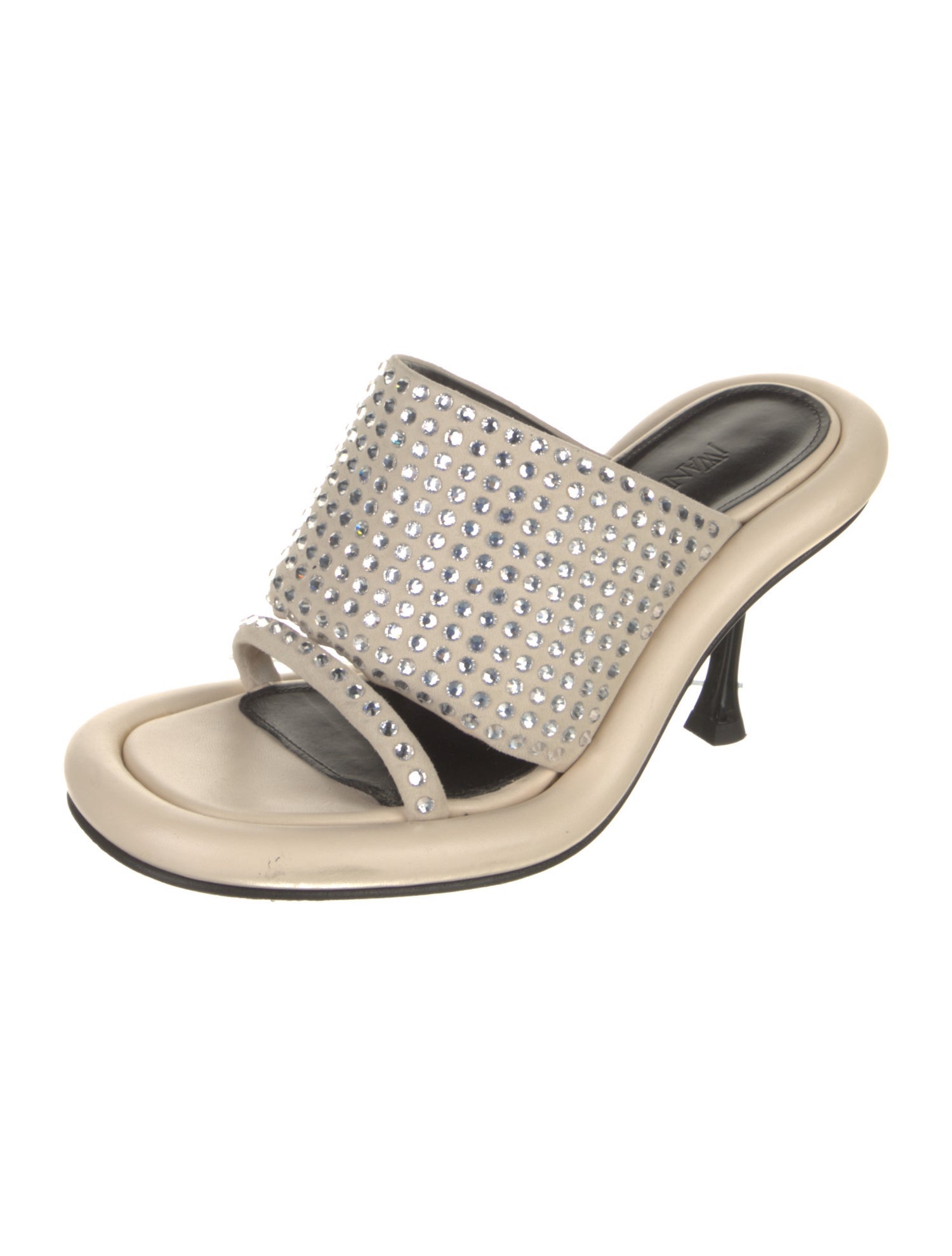 J.W. Anderson Leather Crystal Embellishments Slides