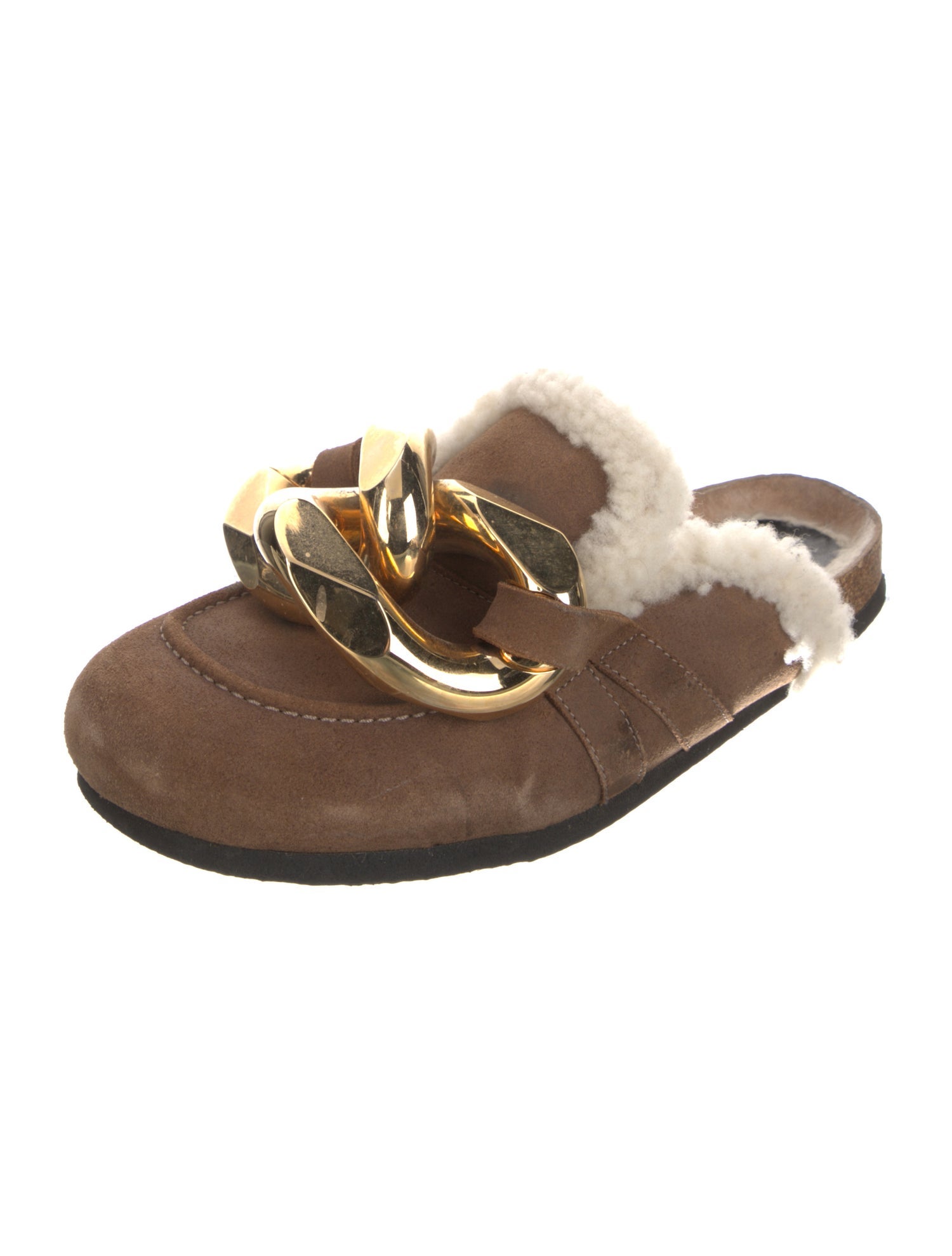 J.W. Anderson Suede Chain-Link Accents Mules
