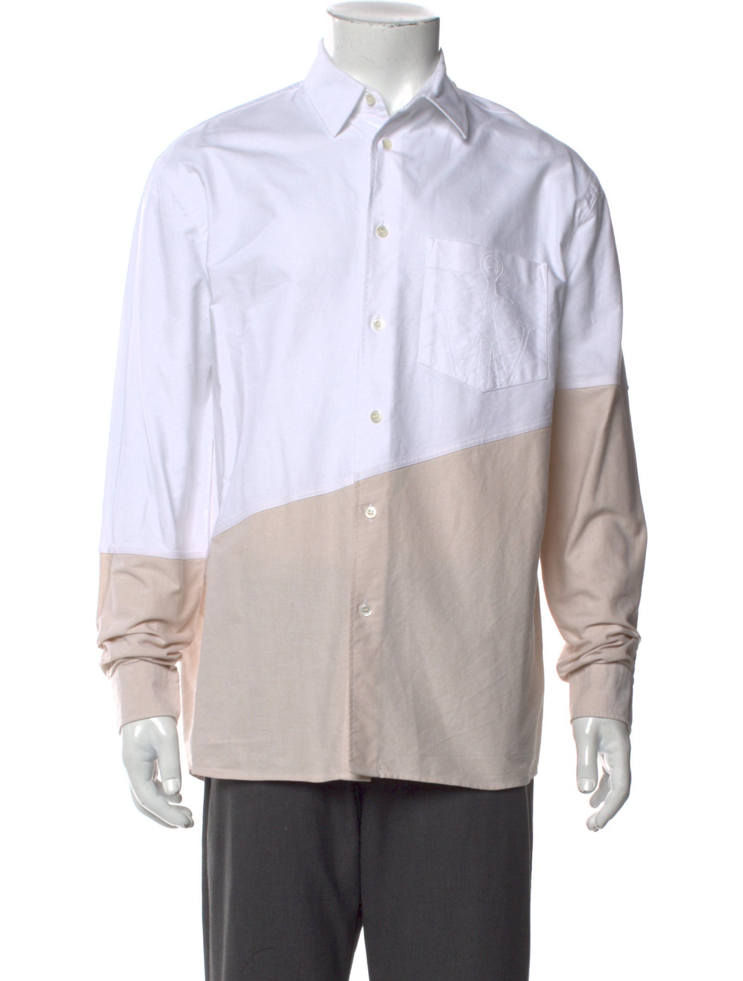 J.W. Anderson Colorblock Pattern Long Sleeve Dress Shirt