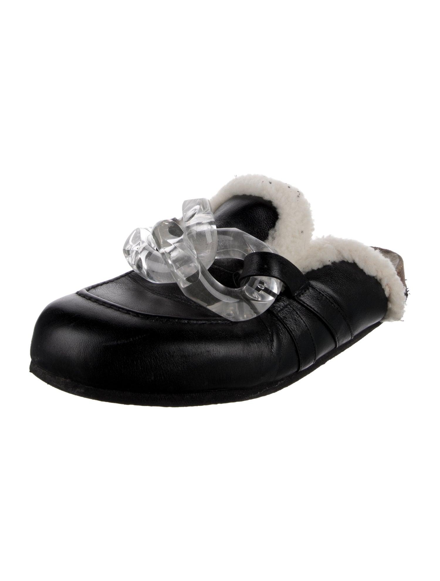 J.W. Anderson Leather Chain-Link Accents Slippers