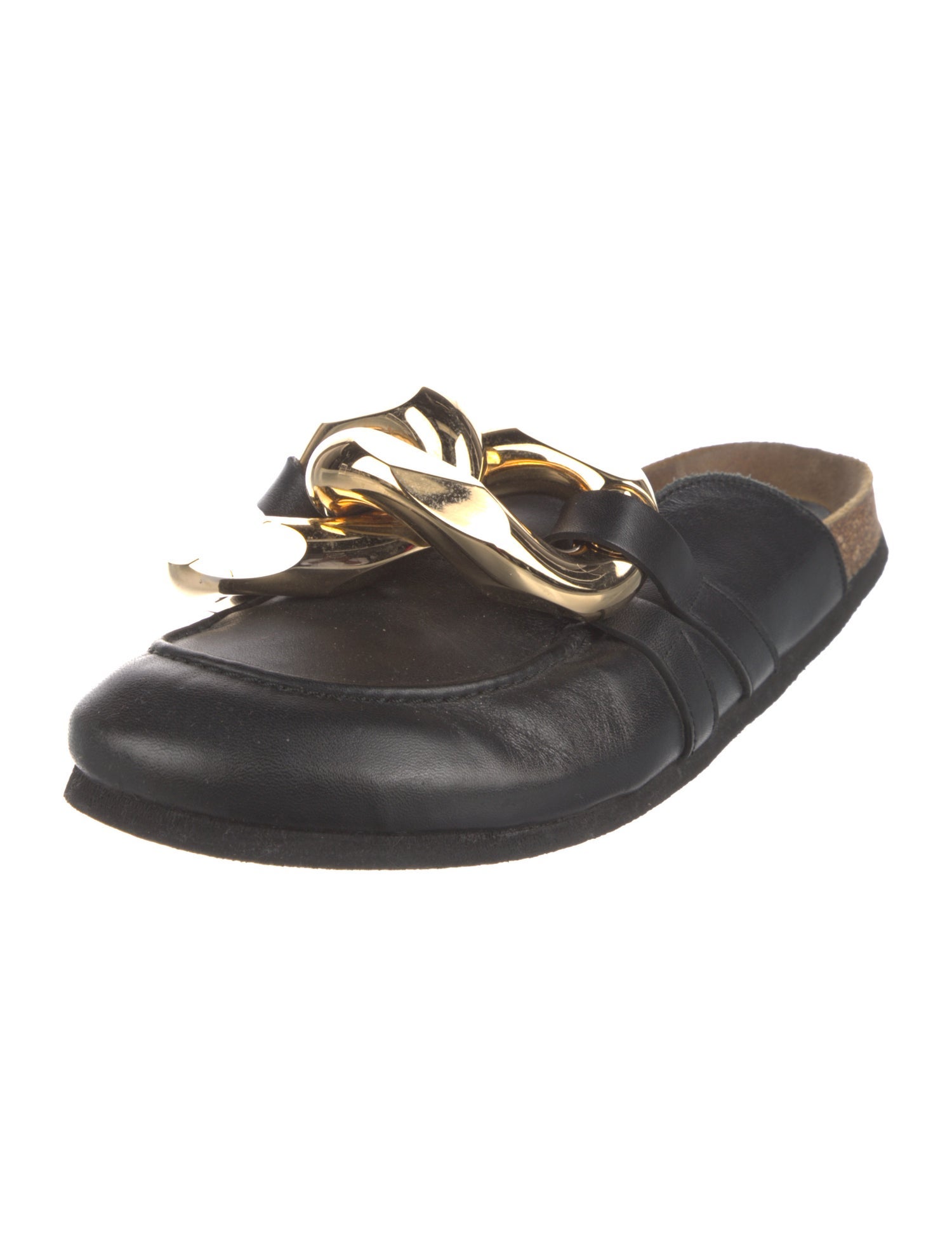 J.W. Anderson Leather Chain-Link Accents Slides