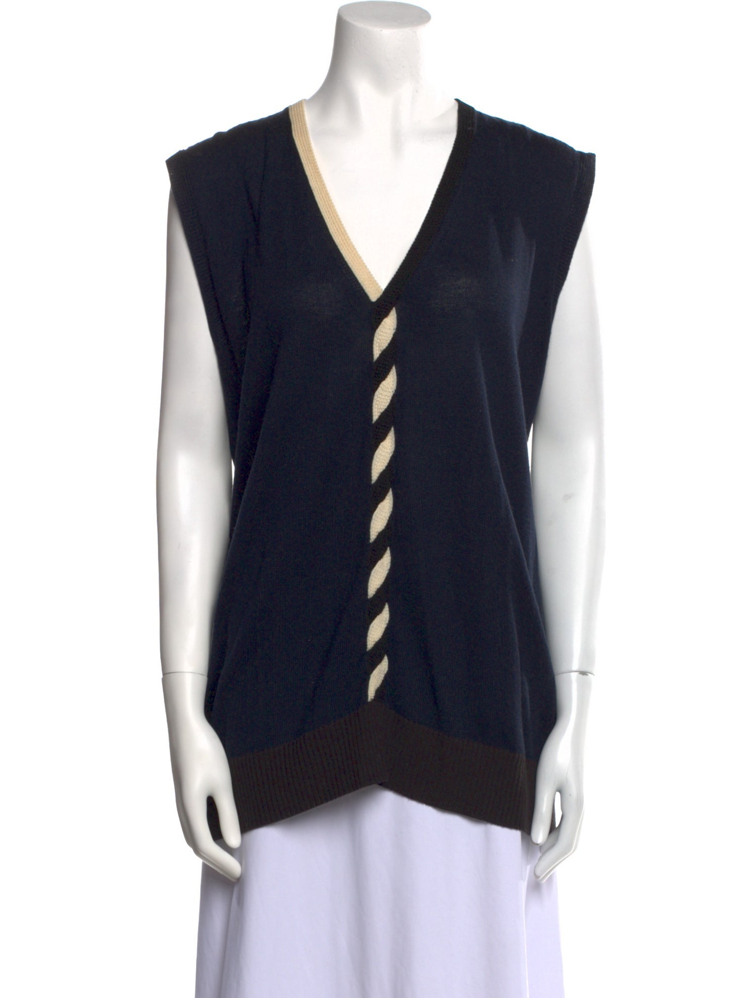 Junya Watanabe Comme des Garçons Striped V-Neck Sweater