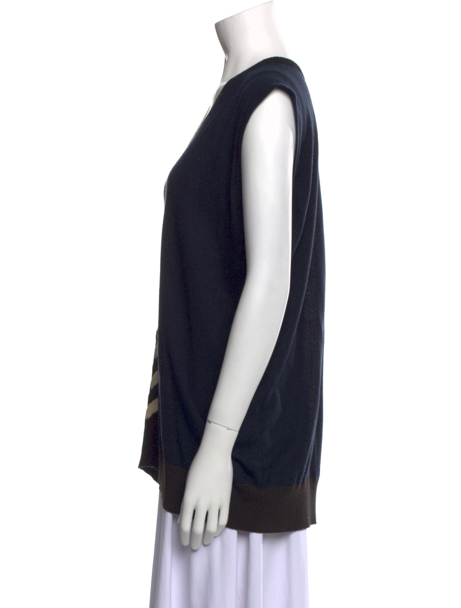 Junya Watanabe Comme des Garçons Striped V-Neck Sweater