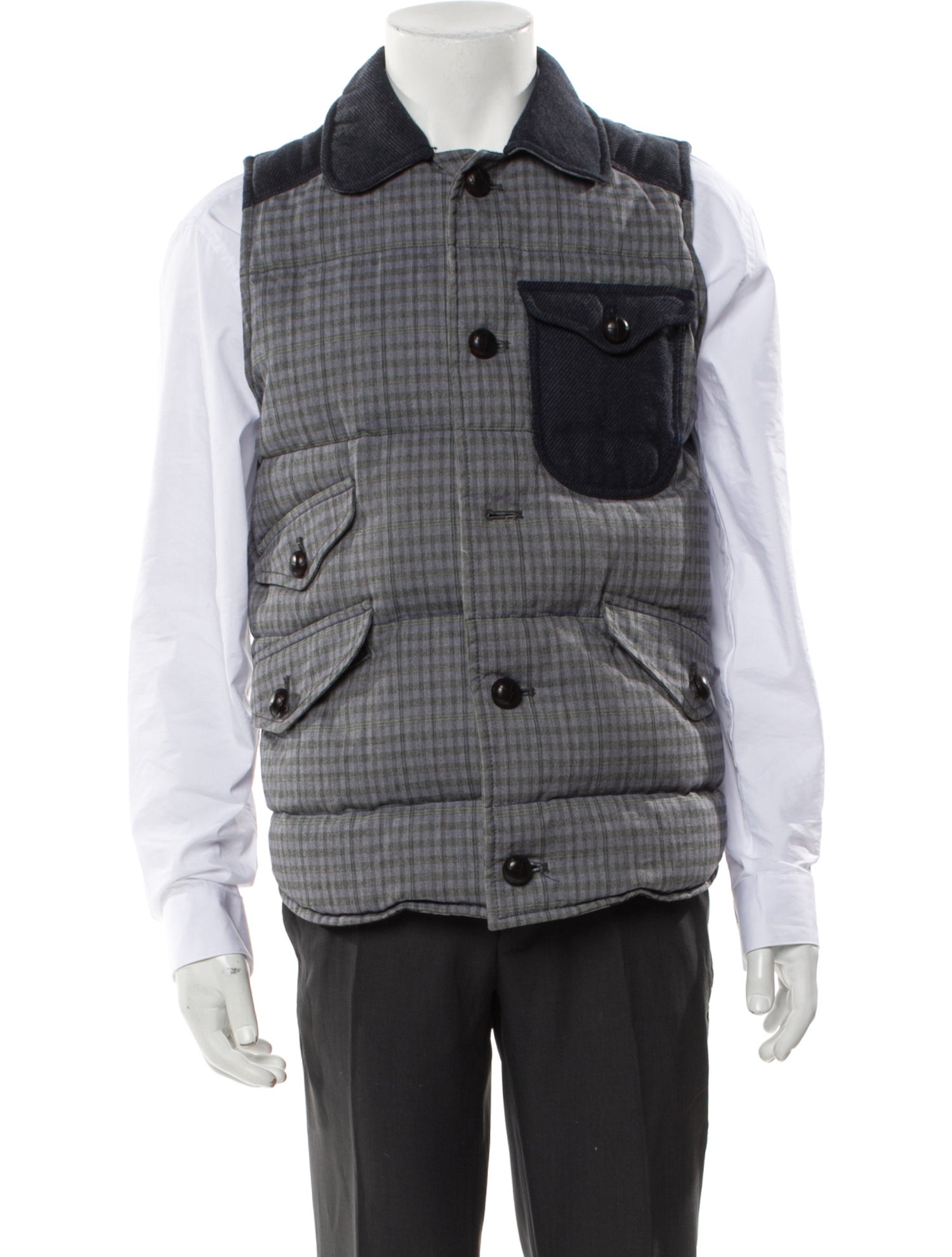 Junya Watanabe Comme des Garçons Duvetica Plaid Print Vest