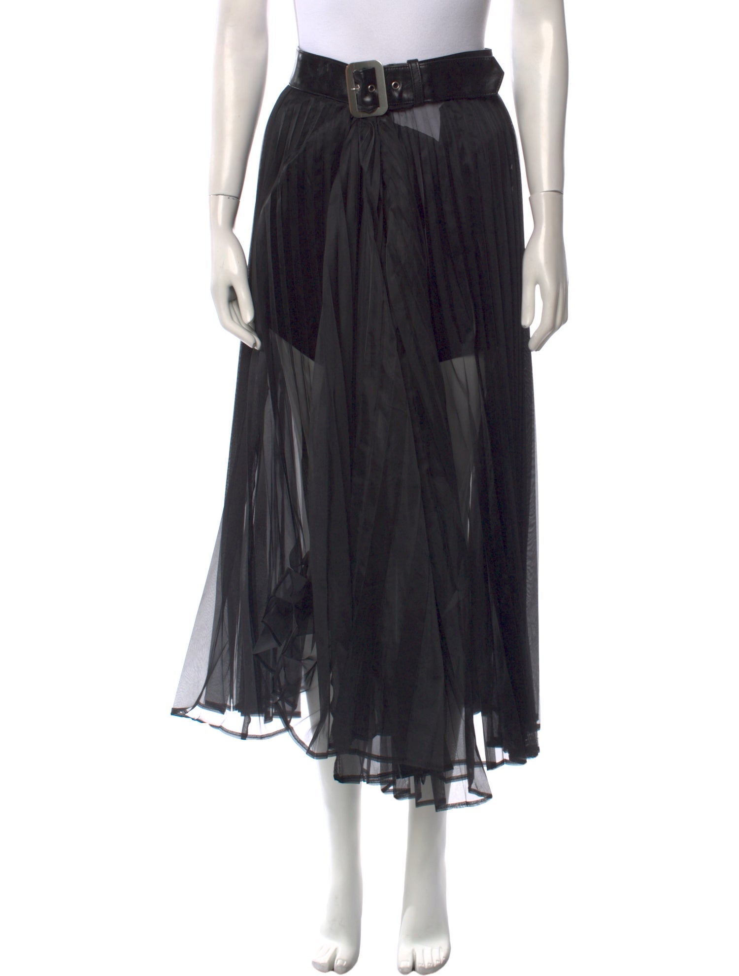 Junya Watanabe Comme des Garçons Pleated Accents Midi Length Skirt