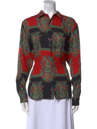 Junya Watanabe Comme des Garçons Silk Floral Print Button-Up Top