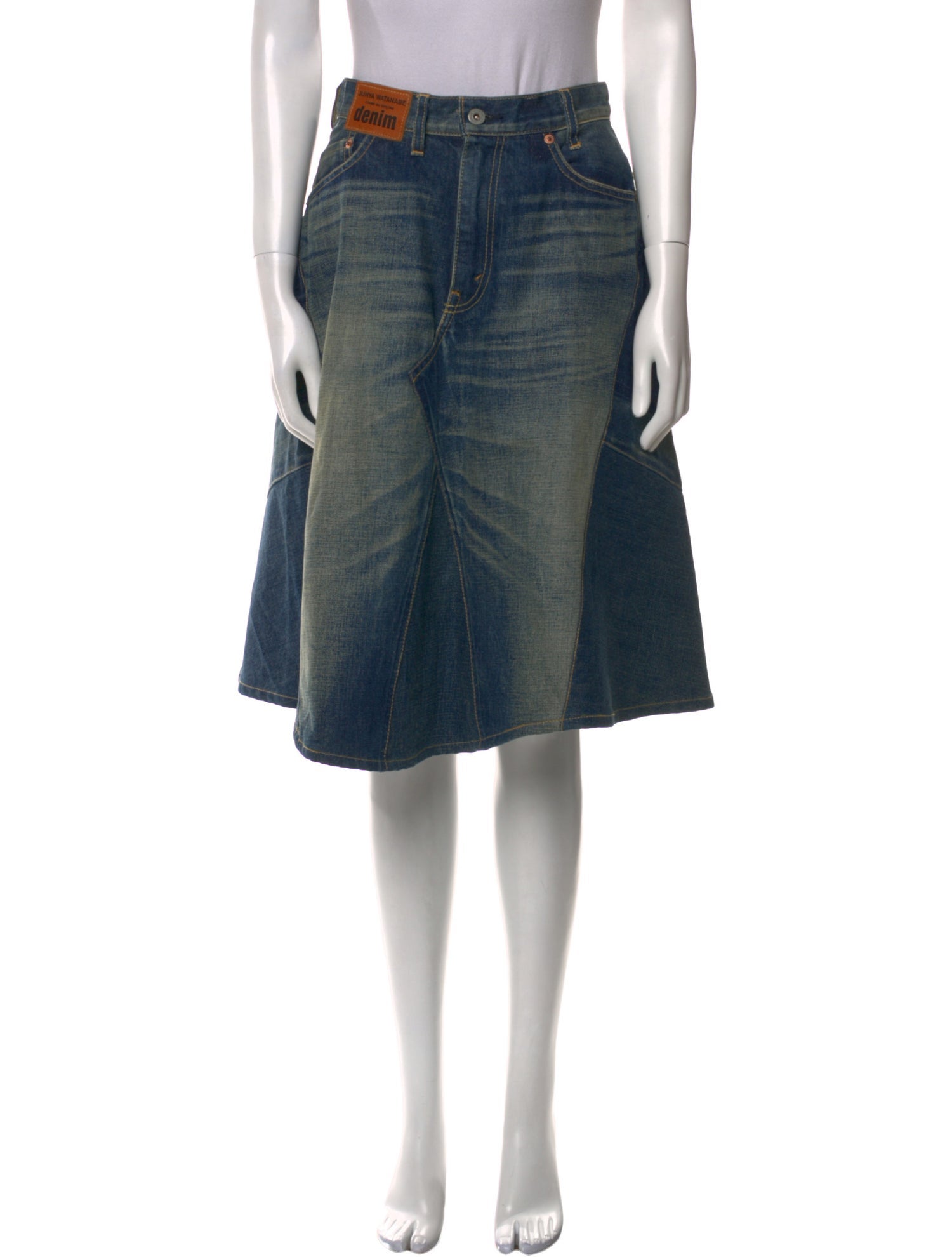 Junya Watanabe Comme des Garçons Tie-Dye Print Knee-Length Skirt