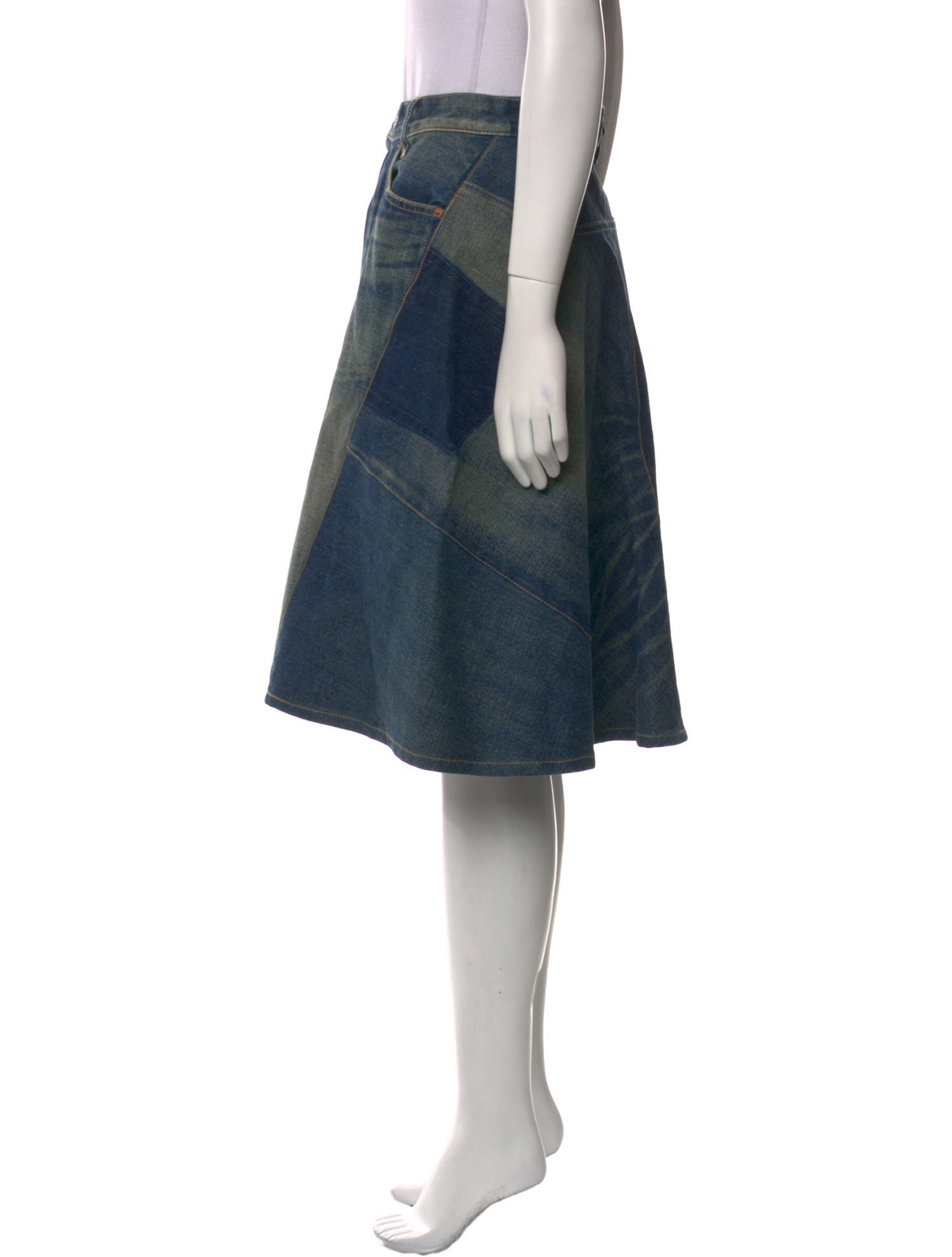 Junya Watanabe Comme des Garçons Tie-Dye Print Knee-Length Skirt