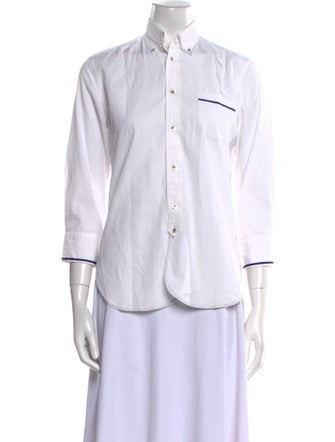 Junya Watanabe Comme des Garçons Three-Quarter Sleeve Button-Up Top