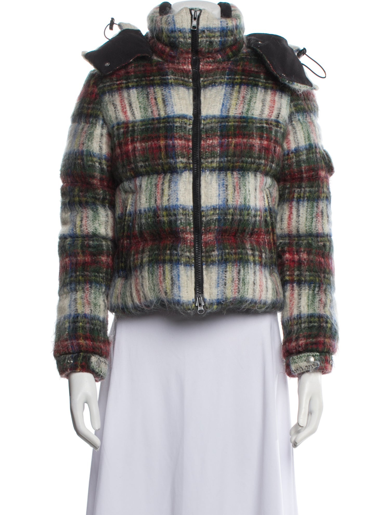 Junya Watanabe Comme des Garçons Mohair Plaid Print Down Jacket