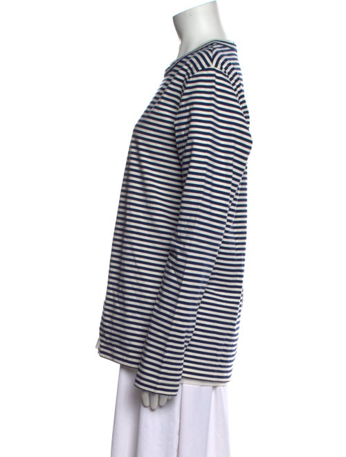 Junya Watanabe Comme des Garçons Striped Crew Neck Button-Up Top