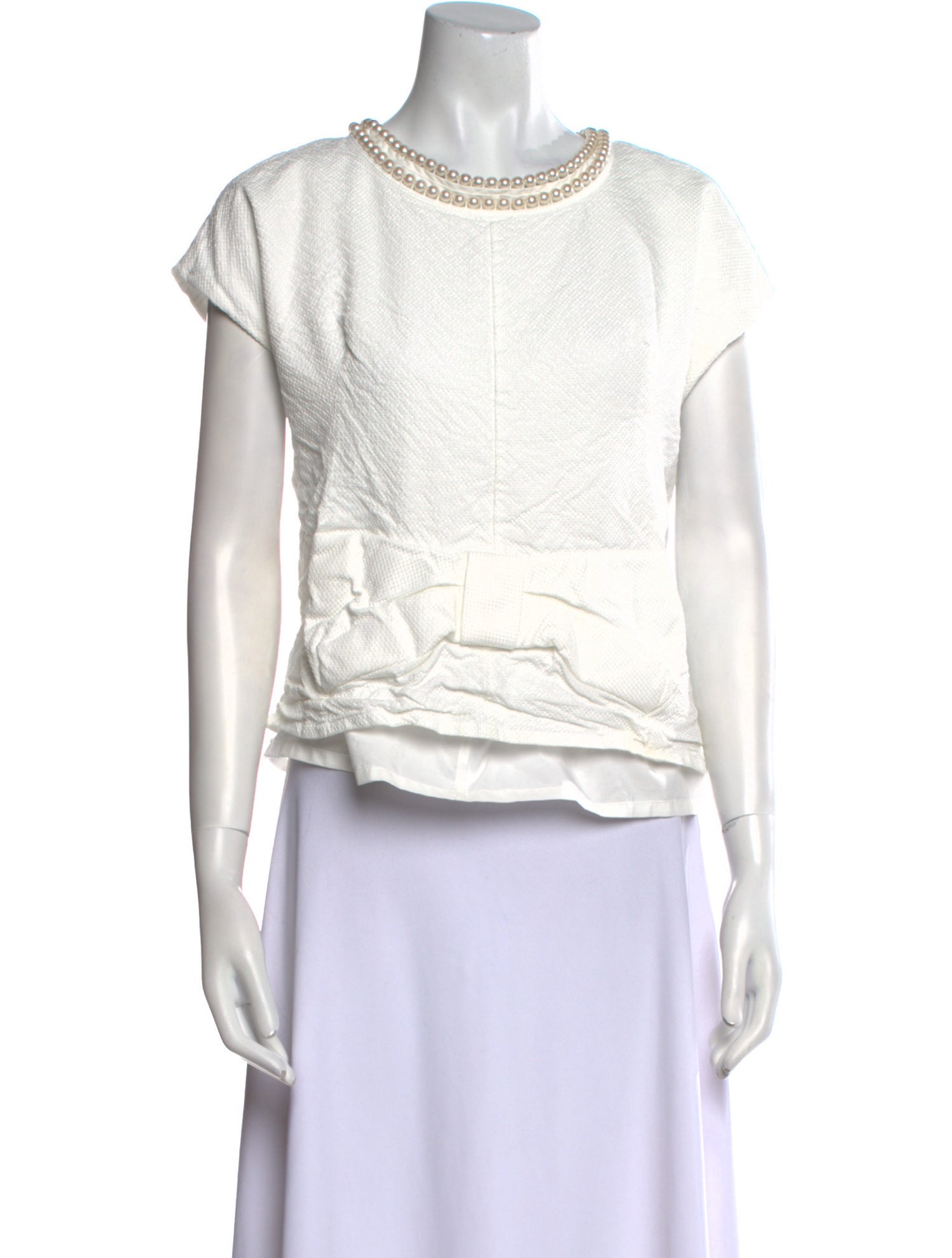 Junya Watanabe Comme des Garçons Crew Neck Short Sleeve Crop Top