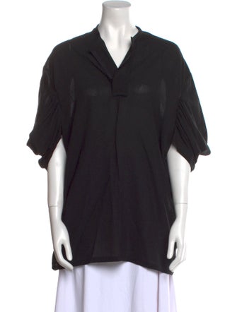 Junya Watanabe Comme des Garçons Wool V-Neck Blouse