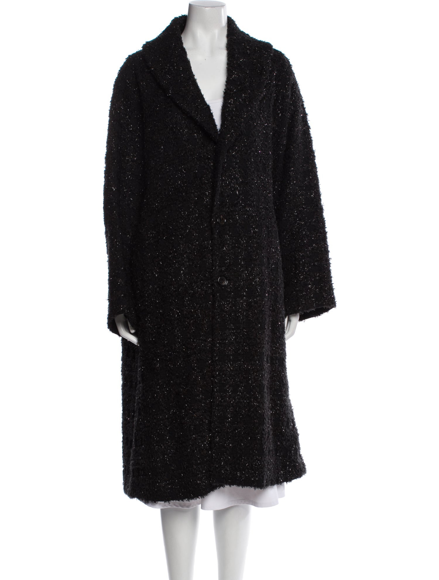 Junya Watanabe Comme des Garçons Mohair Tweed Pattern Faux Fur Coat