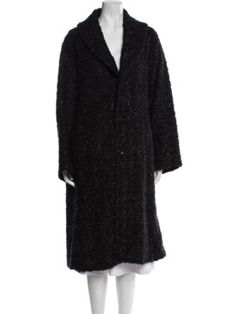 Junya Watanabe Comme des Garçons Mohair Tweed Pattern Faux Fur Coat