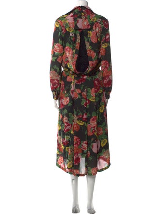 Junya Watanabe Comme des Garçons Floral Print Midi Length Dress
