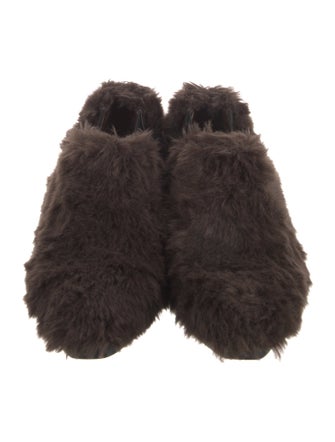 Junya Watanabe Comme des Garçons Shearling Fur Trim Mules