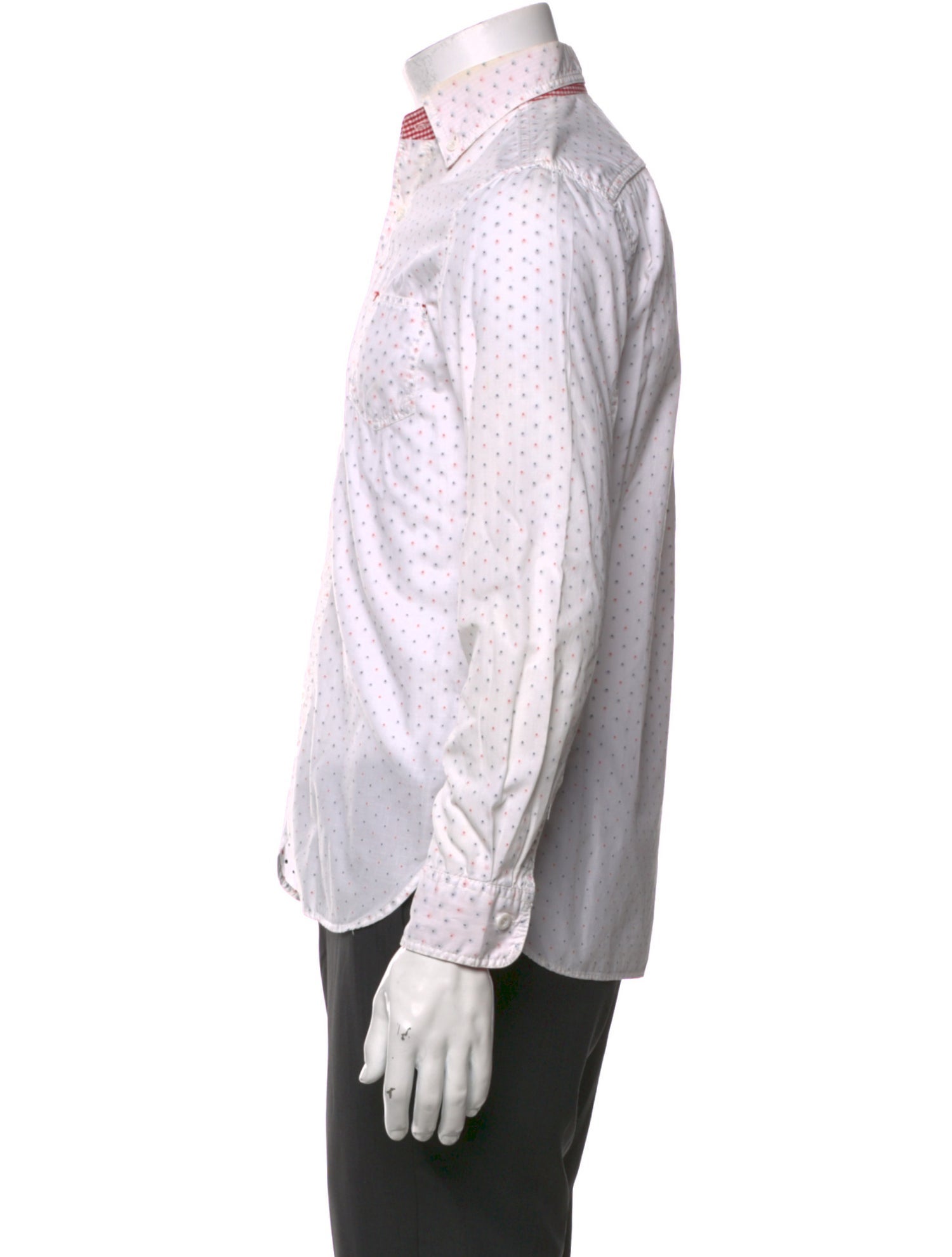 Junya Watanabe Comme des Garçons Polka Dot Print Long Sleeve Dress Shirt