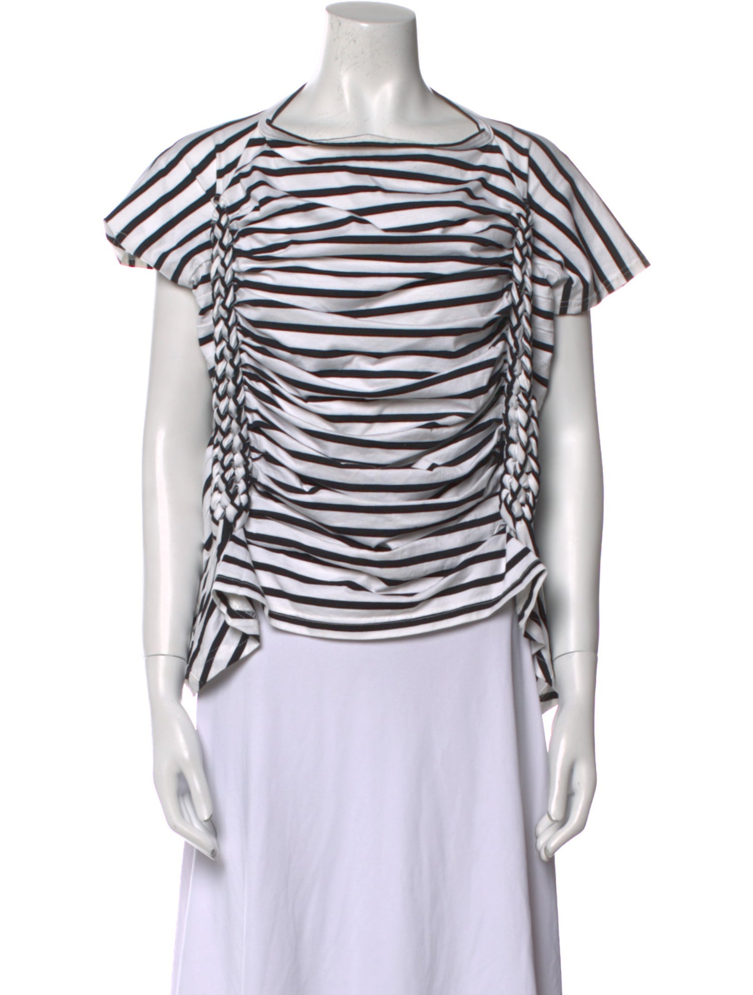 Junya Watanabe Comme des Garçons Striped Scoop Neck Top