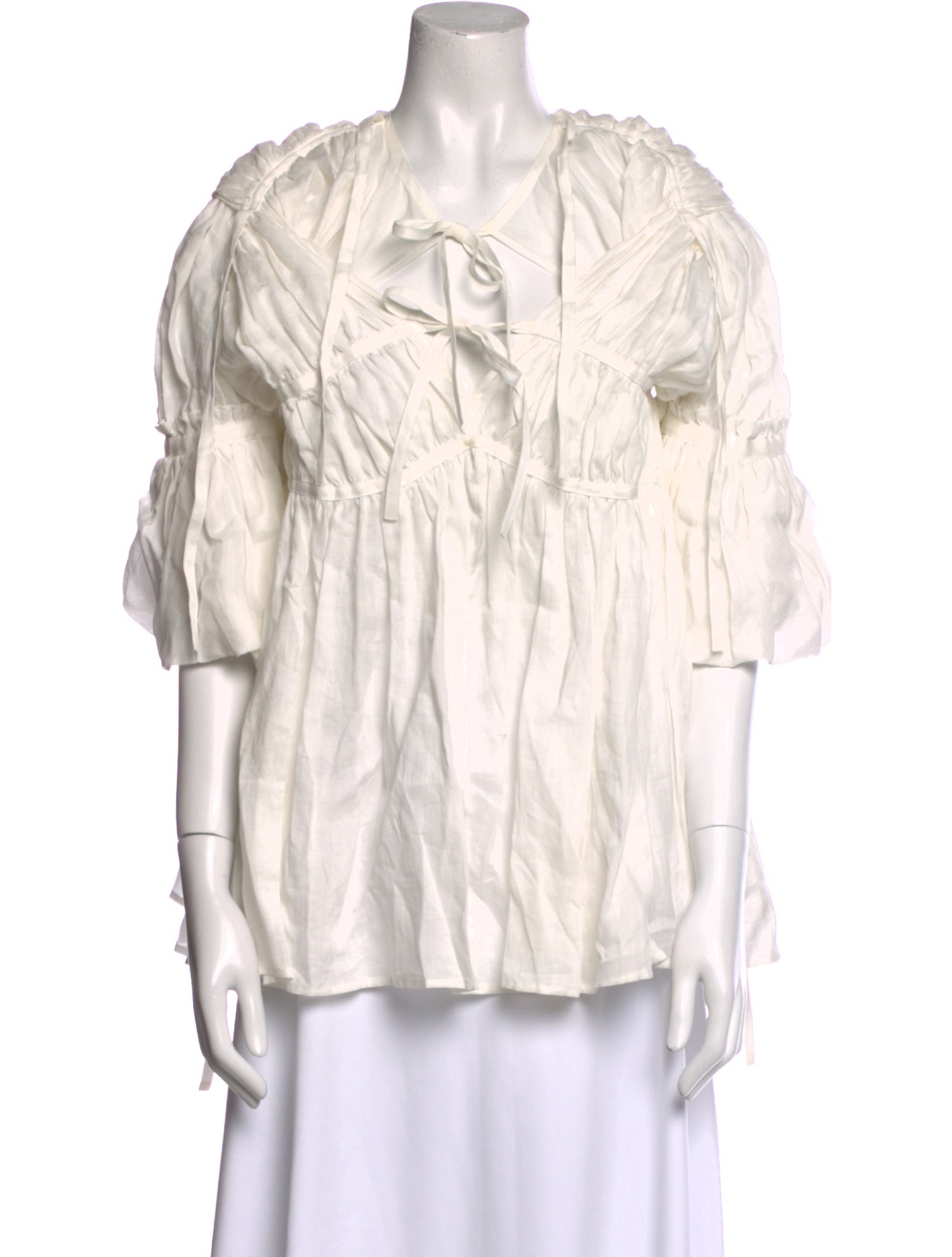 Junya Watanabe Comme des Garçons Linen V-Neck Blouse
