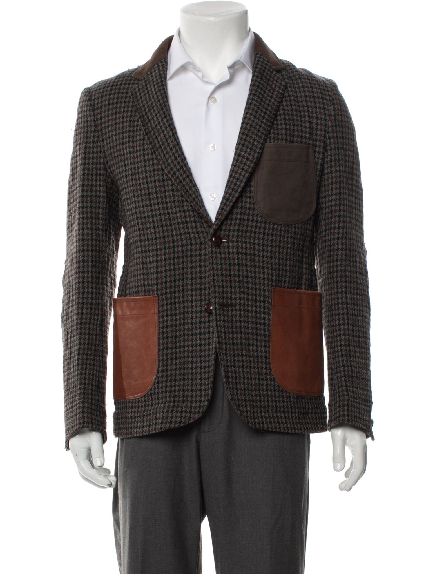 Junya Watanabe Comme des Garçons Houndstooth Print Peacoat