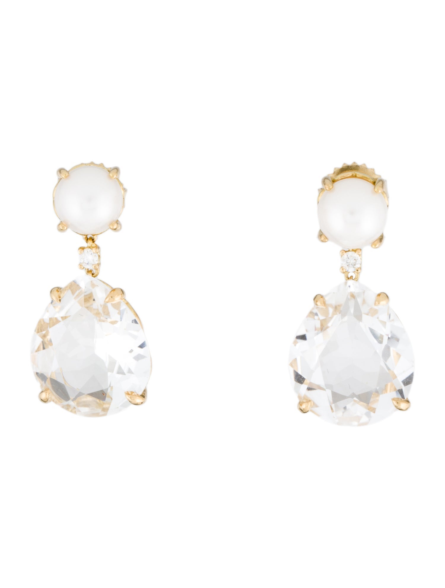 Jamie Wolf 18K Pearl, Topaz & Diamond Drop Earrings