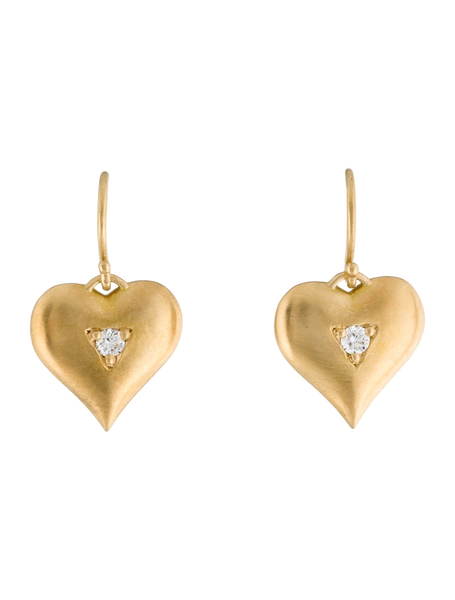 Jamie Wolf 18K Diamond Heart Drop Earrings
