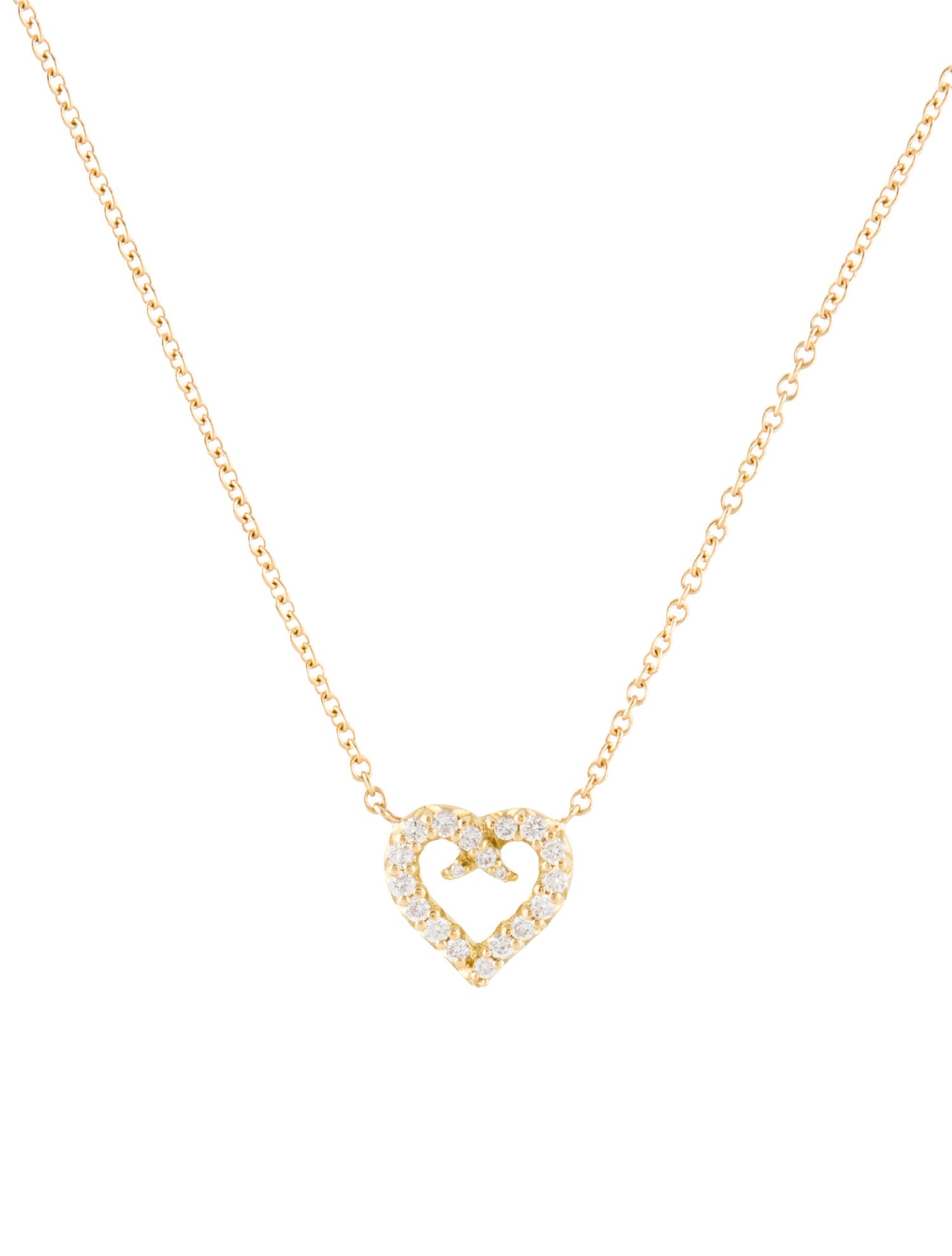 Jamie Wolf 18K Diamond Script Heart Pendant Necklace