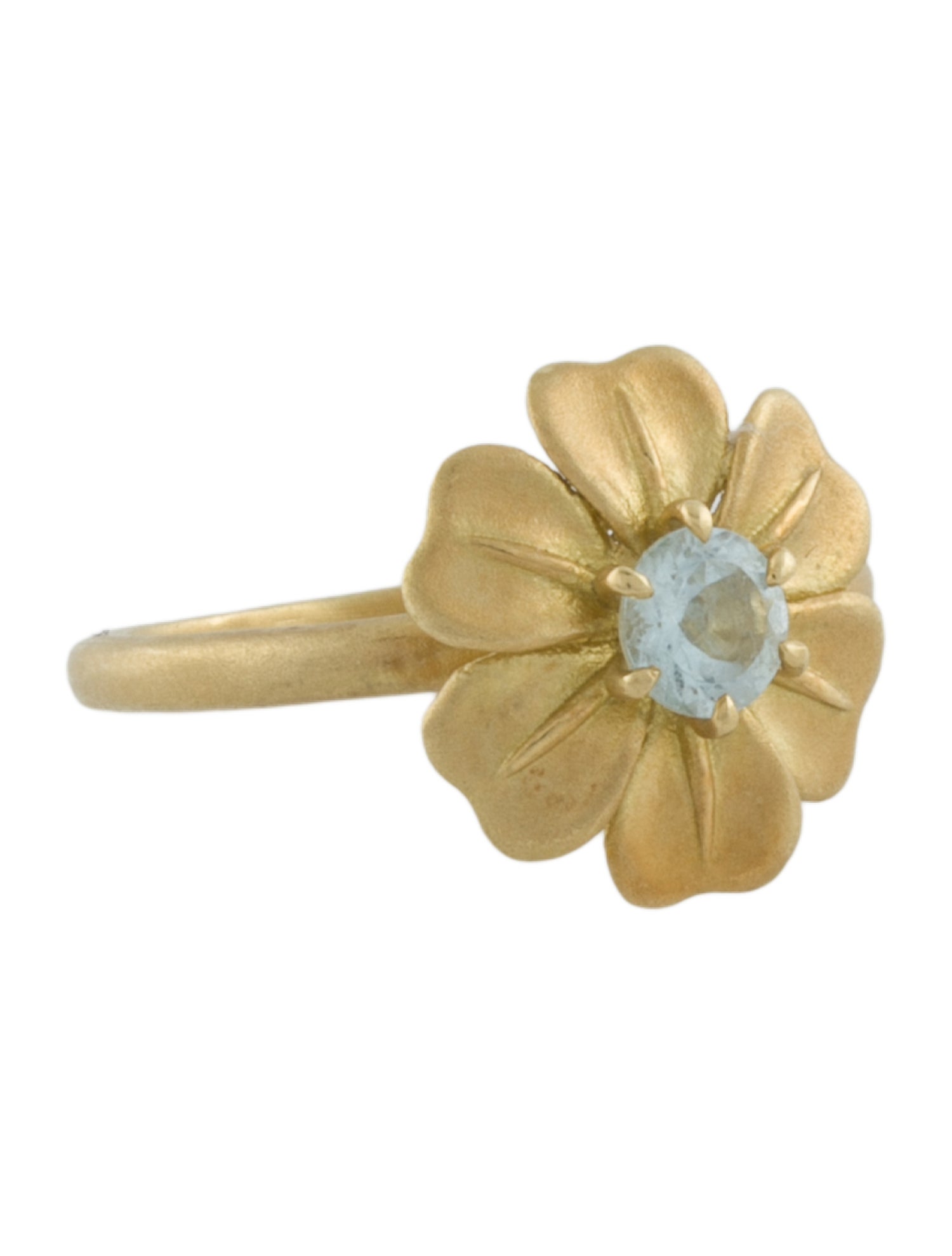 Jamie Wolf 18K Aquamarine Flower Ring
